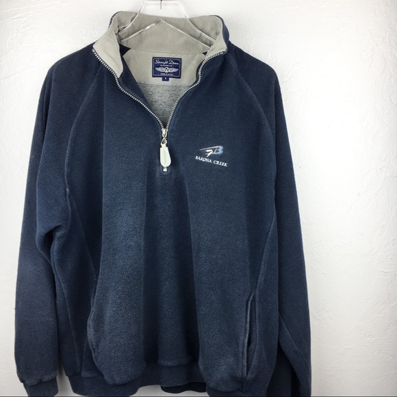 Straight Down Zip Up Pullover | Navy down Pullover - Picture 7 of 8